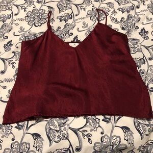 Socialite Silky Maroon Tank Top Size: M